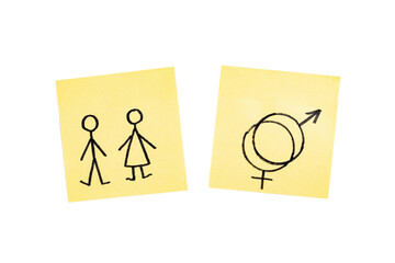Fototapeta premium gender stickers male and female isolated on white background