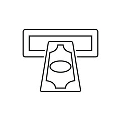 atm  money icon. Money from atm vector sign