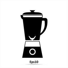 Juicer machine icon. Orange background with black. Vector illustration.