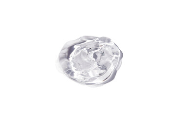 Transparent drop of Gel on white background. Liquid hyaluronic acid gel.