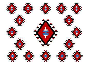 Vintage ethnic pattern, Serbian ornament, isolated on white background