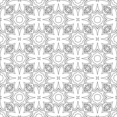 Vector pattern with symmetrical elements . Modern stylish abstract texture. Repeating geometric tiles from striped elements.Black and white pattern.
