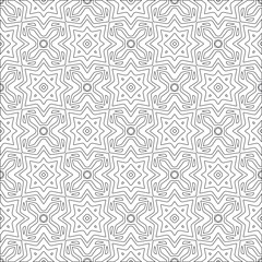 Vector pattern with symmetrical elements . Modern stylish abstract texture. Repeating geometric tiles from striped elements.Black and white pattern.
