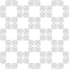 Gardinen Barock Vector pattern with symmetrical elements . Modern stylish abstract texture. Repeating geometric tiles from striped elements.Black and white pattern.   © t2k4