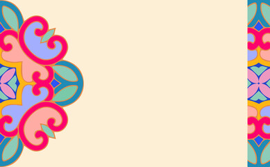 Vector ornamental background with oriental mandala. Ethnic geometric decorative pattern in Islam, Arabic, Indian, Turkish, Pakistani, Chinese, ottoman motives.