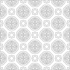Vector pattern with symmetrical elements . Modern stylish abstract texture. Repeating geometric tiles from striped elements.Black and white pattern.
