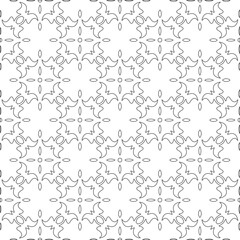 Vector pattern with symmetrical elements . Modern stylish abstract texture. Repeating geometric tiles from striped elements.Black and white pattern.
