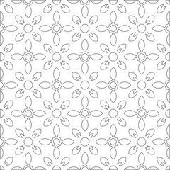 Vector pattern with symmetrical elements . Modern stylish abstract texture. Repeating geometric tiles from striped elements.Black and white pattern.
