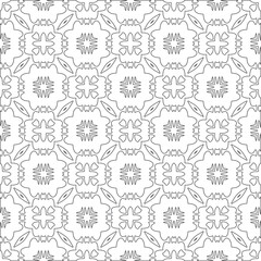 Vector pattern with symmetrical elements . Modern stylish abstract texture. Repeating geometric tiles from striped elements.Black and white pattern.