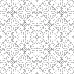 Schilderijen op glas Vector pattern with symmetrical elements . Modern stylish abstract texture. Repeating geometric tiles from striped elements.Black and white pattern. © t2k4