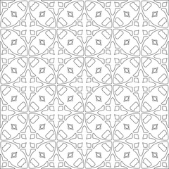 Vector pattern with symmetrical elements . Modern stylish abstract texture. Repeating geometric tiles from striped elements.Black and white pattern.