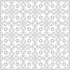 Vector pattern with symmetrical elements . Modern stylish abstract texture. Repeating geometric tiles from striped elements.Black and white pattern.