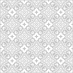 Vector pattern with symmetrical elements . Modern stylish abstract texture. Repeating geometric tiles from striped elements.Black and white pattern.