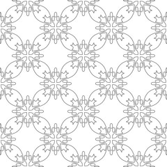 Vector pattern with symmetrical elements . Modern stylish abstract texture. Repeating geometric tiles from striped elements.Black and white pattern.