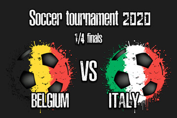 Soccer game Belgium vs Italy