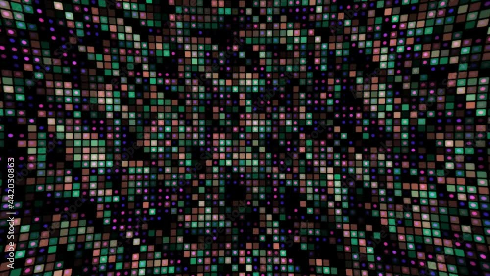 Aufkleber a seamless loop animated mosaic of abstract square tiles. background with simple motion graphics