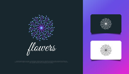 Luxurious Nature Floral Leaf Ornament Logo, Suitable for Spa, Beauty, Resort, or Cosmetic Product Brand Identity. Colorful Mandala Logo