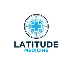 Obraz premium world compass cross medical logo designs for health care service