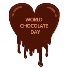 Vector chocolate heart that melts.
Design for World Chocolate Day 7th July.