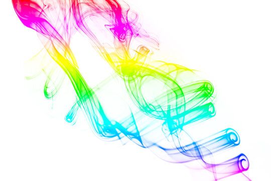 recommend clip art: abstract colorful smoke on white