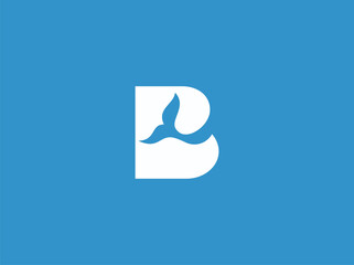 letter B ocean logo design template