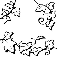 イラスト素材：ツタ　植物　枠