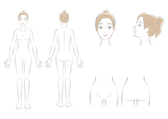 女性の全身イラストセット