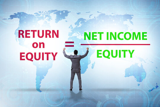 Businessman in return on equity concept