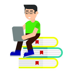 book and ebook reader device icon illustration vector graphic