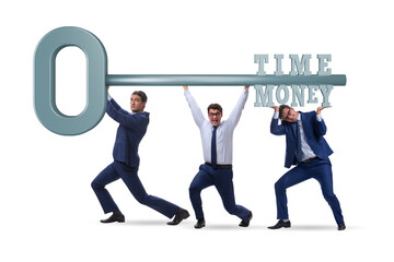 Time is money concept with businessman and key