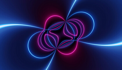 neon blue pink curvy futuristic abstract galaxy curvy lines laser scientific Sci-Fi high resolution