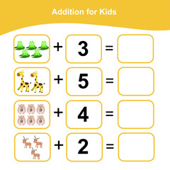 Counting game for preschool children. This worksheet is good for children to counting well. Educational printable math worksheet. Additional math games for kids. Vector illustration.