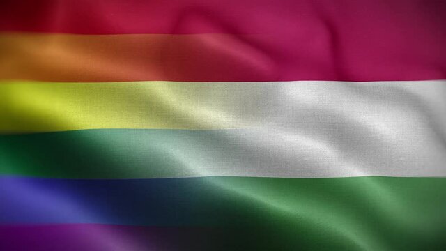 LGBT Hungary Flag Loop Background 4K