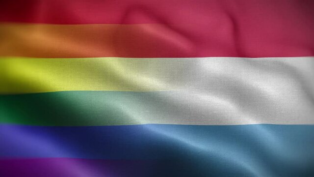 LGBT Luxembourg Flag Loop Background 4K