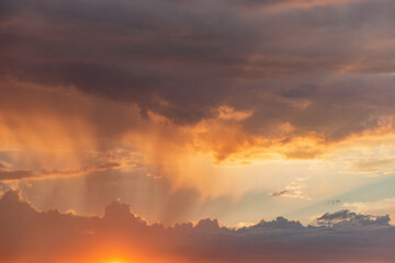 Fototapeta premium Amazing cloudscape on the sky at sunset time.
