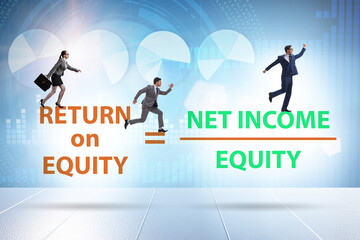 Business people in return on equity concept
