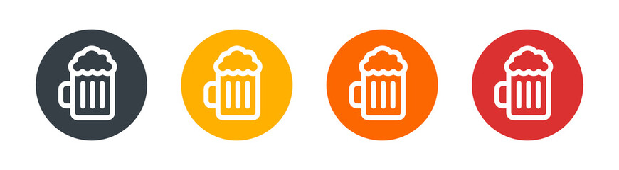 Craft beer mug vector icon. Drinking lager in brewery symbol. Alcohol drinks sign.
