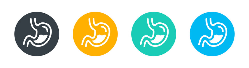 Human stomach organ vector icon set. Human stomach anatomy symbol