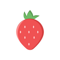 Strawberry icon, flat icon vector illustration isolated on white background. for themes of plants, fruit, nature, and others