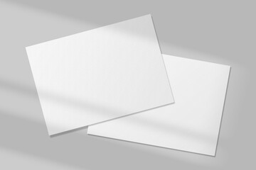 Realistic blank postcard illustration for mockup. 3D Render.