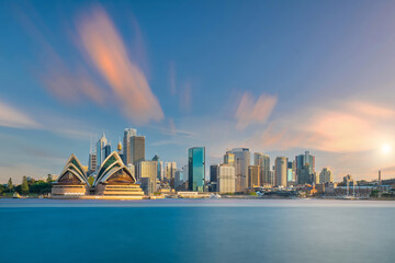 Downtown Sydney skyline in Australia from top view