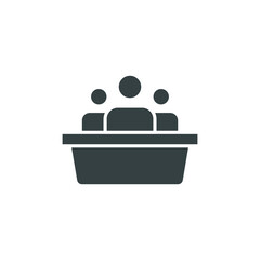 jury group committee icon, jurors glyph sign on white background - simple solid style editable vector illustration eps10