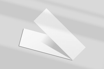 Realistic blank event ticket for mockup. Voucher or coupon illustration. 3D Render.