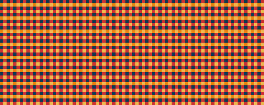Orange Gingham, Tablecloth Texture Background