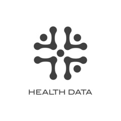 health data technology logo design vector 