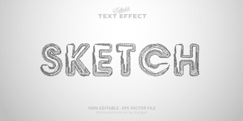 Editable text effect, Sketch text