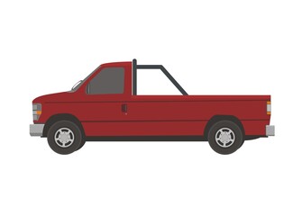 Empty pick up car simple flat illustration