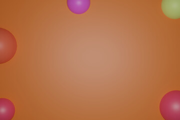 3 d rendering illustration Spherical shapes Abstract orange background texture
