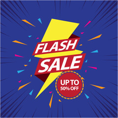 Flash Sale Design for business. Discount Banner Promotion Template. Flash Sale