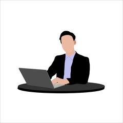 businessman working on laptop